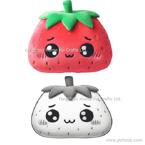 Custom Plush Doll Low MOQ from Hand Drawing Cute Smile Plush Toys 20cm Strawberry Plush 9