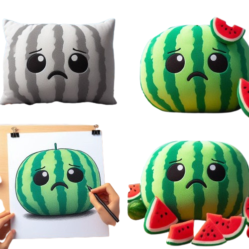 Kawaii Custom Doll Plush Watermelon Push Fruit Toy 20 cm Custom Plush Doll 9