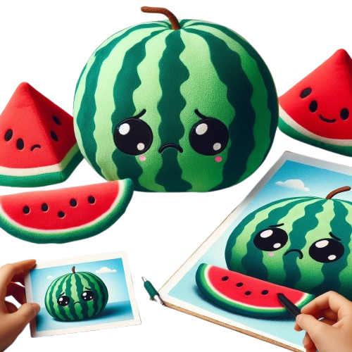 Kawaii Custom Doll Plush Watermelon Push Fruit Toy 20 cm Custom Plush Doll 12
