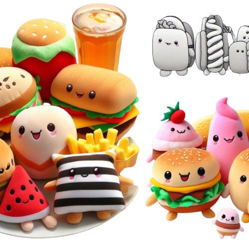 Customized Cartoon Throw Pillow Smiling Mascot Doll Plush Custom Stuffed Hamburger Pillow 8