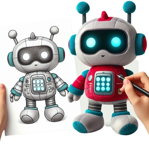 Realistic Soft Plush Robot Cute Plush Toy Make Your Own Design from Drawing Doll Plush Custom 4