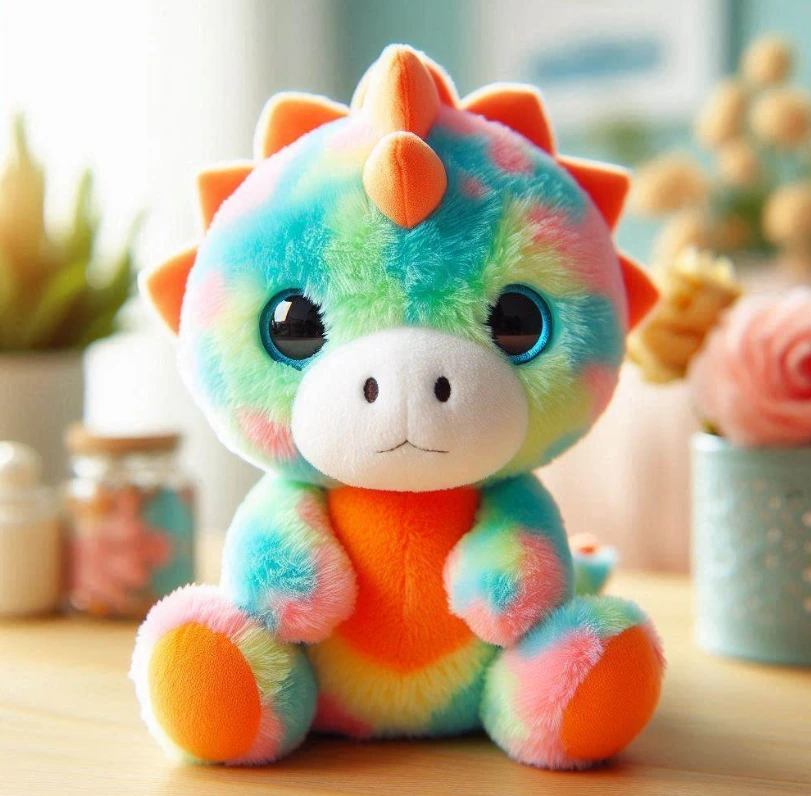 Custom stuffed plush toy custom rainbow dinosaurs doll 1