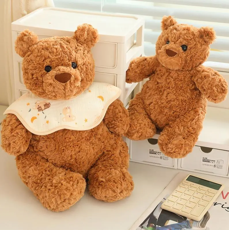 Милый коричневый плюшевый мишка, симпатичная белая кукла-мишка, подарок для детей. 1