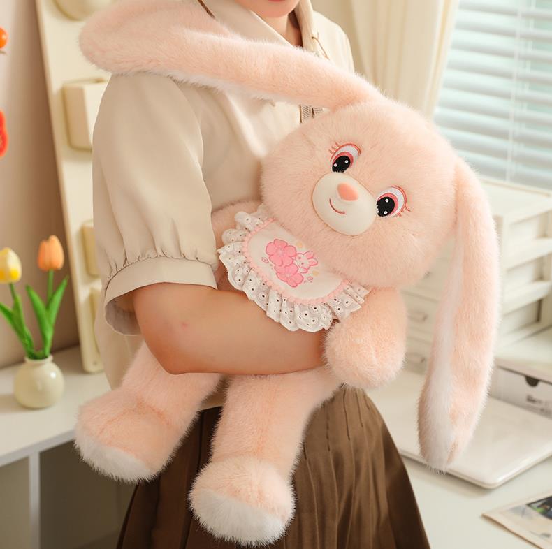 Cute Long Ears Plush Rabbit Toy Pink Bunny Stuffed Animals Doll Baby Kids Plushie 12