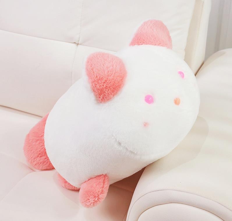 Peluche de gato rosa y morado para niña, cojín decorativo para el hogar 15