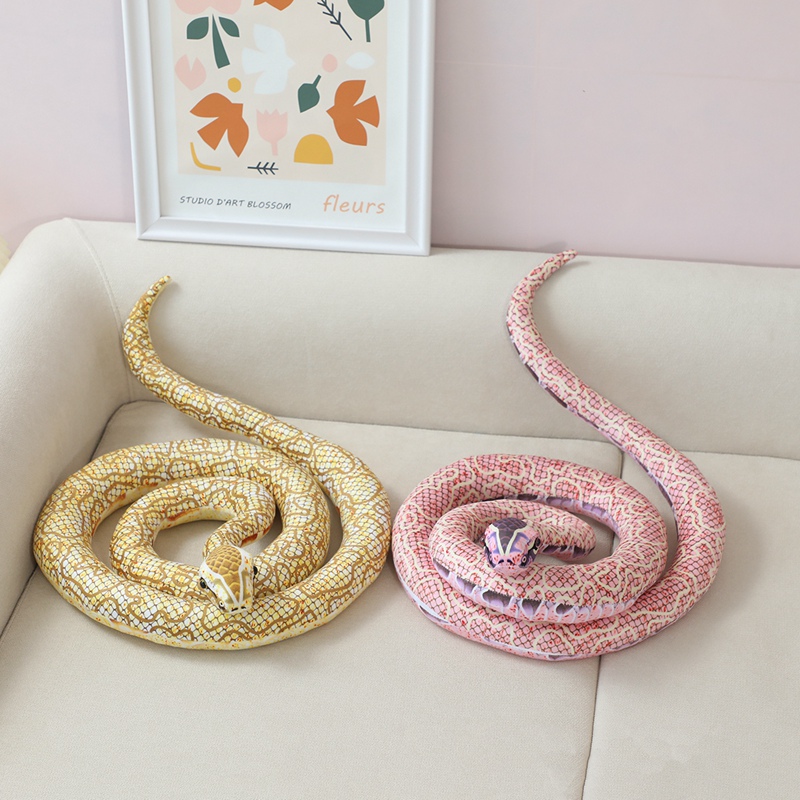Eco friendly Custom Simulation Python yellow snake toy stuffed animals 2