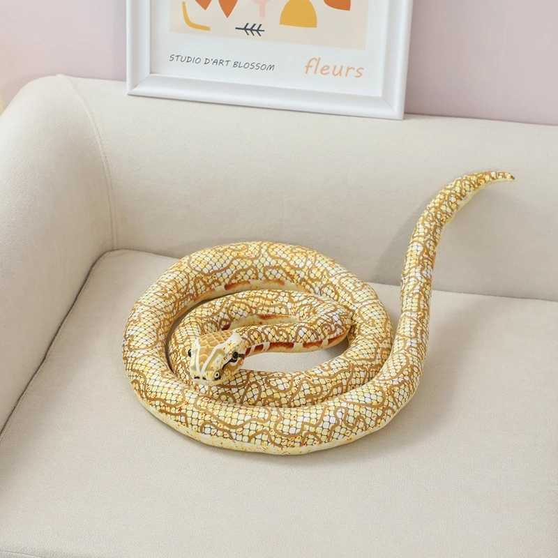 Eco friendly Custom Simulation Python yellow snake toy stuffed animals 1