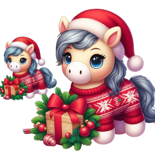 Customized Christmas Plush Horse Stuffed Animal with Hat Custom Dolls for Kids 6