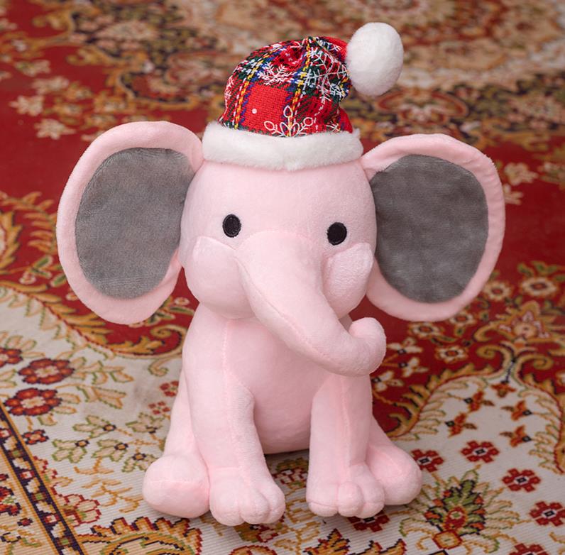 Super Cute Chirtsmas Elephant Stuffed Animal Toys Holiday Gift Lovely Elephant Plush Toy Doll 10