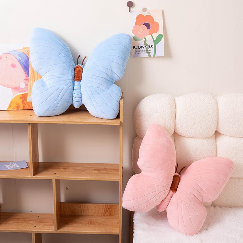 Pink And Blue Butterfly Pillows Cute Home Sofa Decoration Butterfly Plush Toy Cushion 11