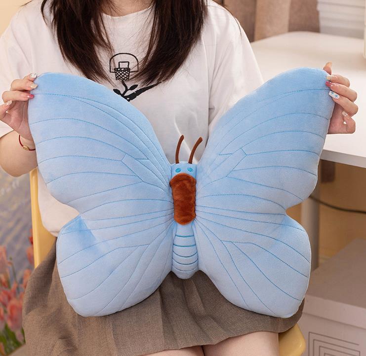 Pink And Blue Butterfly Pillows Cute Home Sofa Decoration Butterfly Plush Toy Cushion 9
