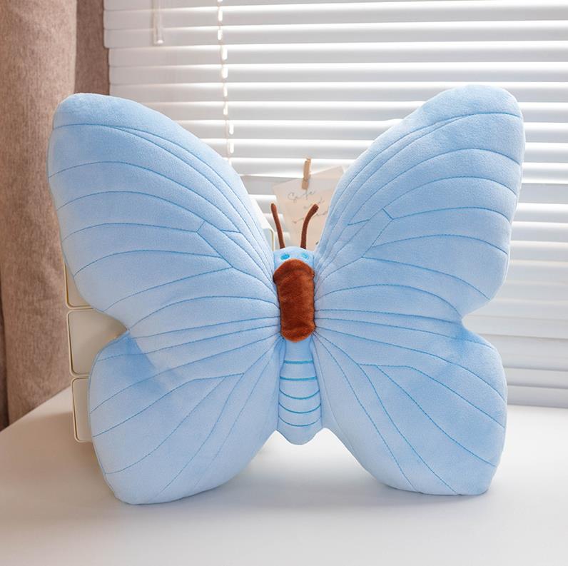 Pink And Blue Butterfly Pillows Cute Home Sofa Decoration Butterfly Plush Toy Cushion 13
