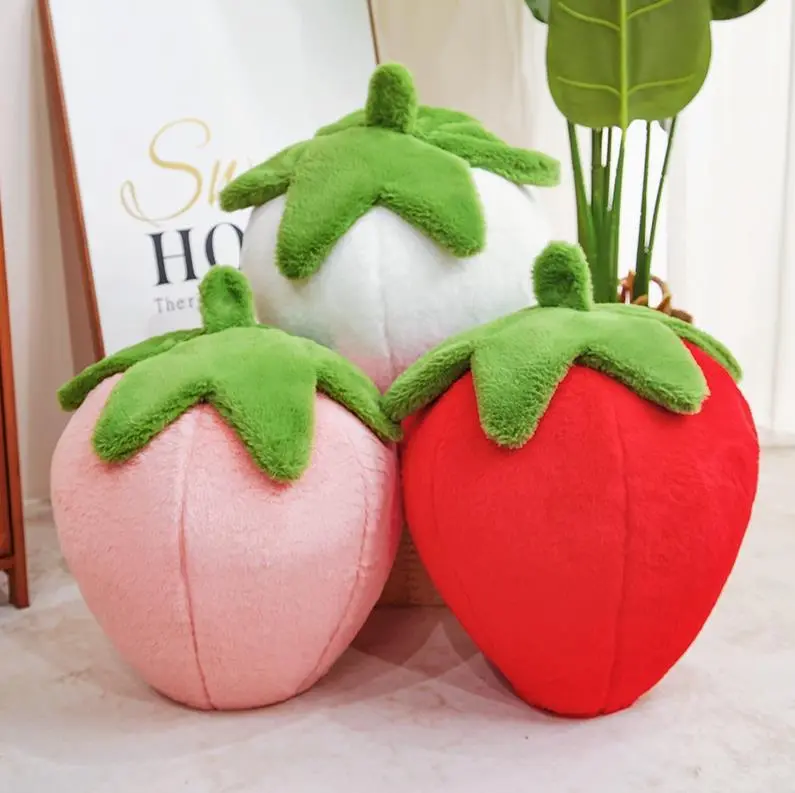 Beautiful Pink Strawberry Plush Toy Cute And Soft Strawberry Stuffed Toys Pillow 1
