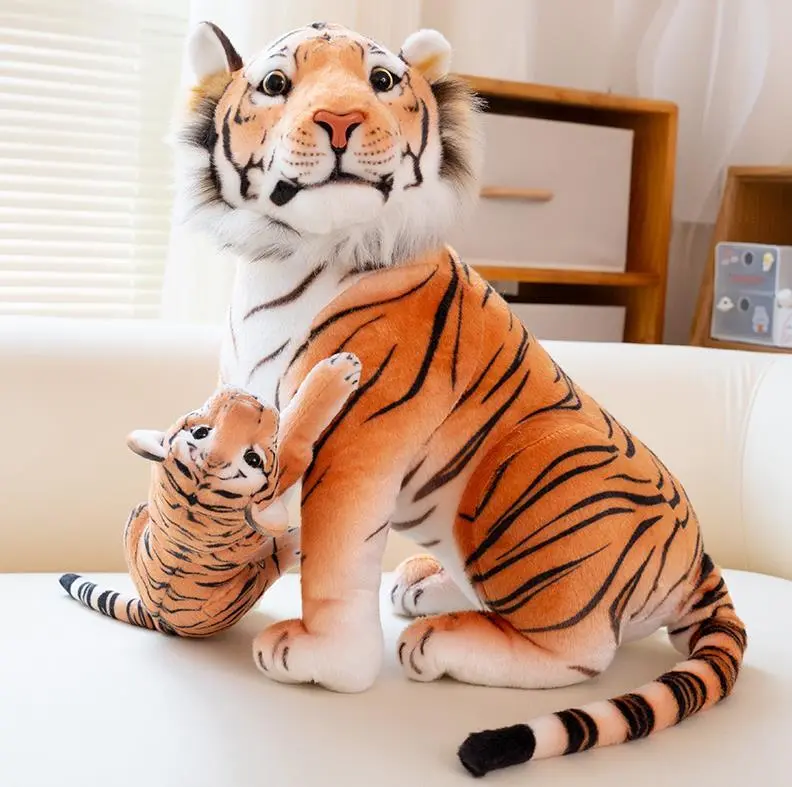 Lifelike Wild Animals Lion Plush Toys Simulation Forest Animal Giant Size Tiger Stuffed Toys 1