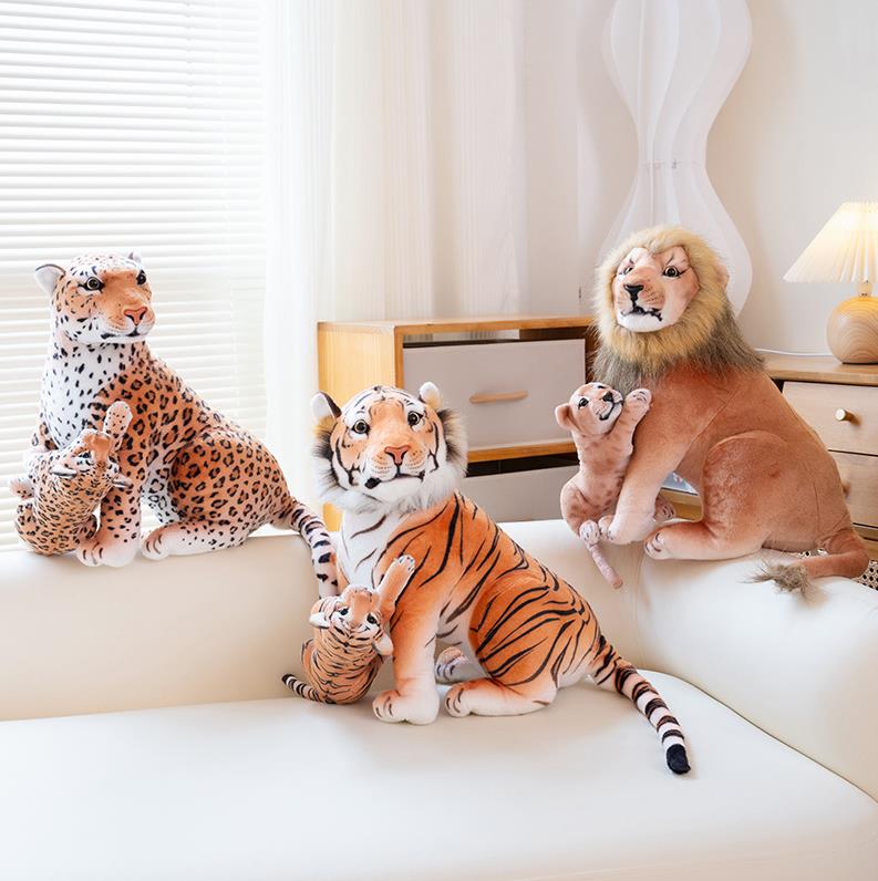 Lifelike Wild Animals Lion Plush Toys Simulation Forest Animal Giant Size Tiger Stuffed Toys 8