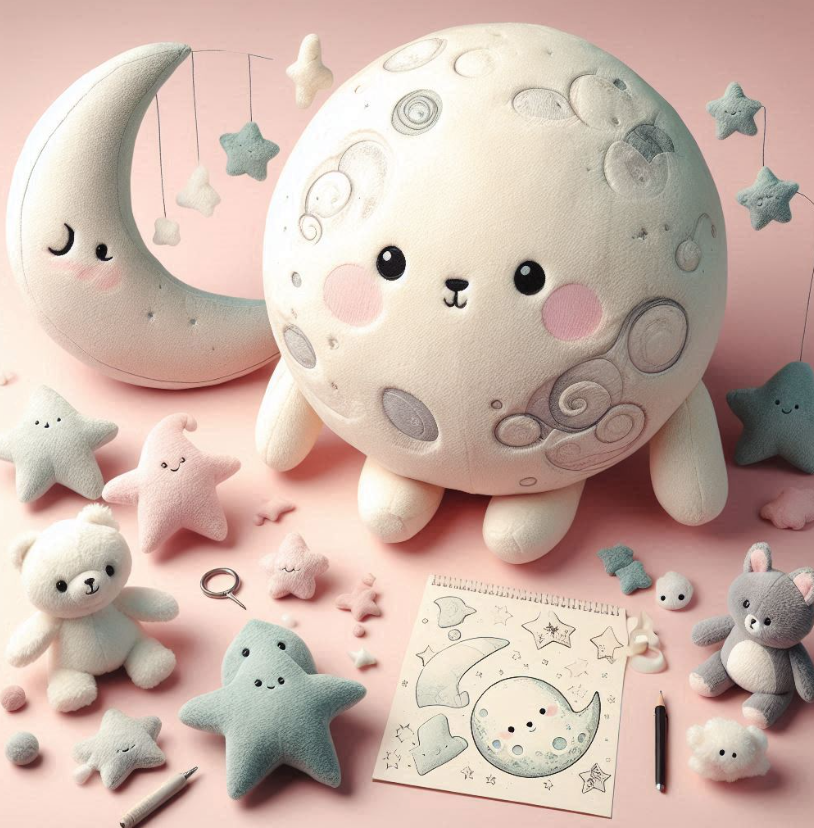 Custom stuffed plush toy custom moon doll keychain plush pillow with company logo embroidered. 2