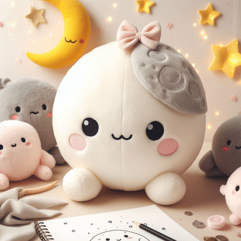 Custom stuffed plush toy custom moon doll keychain plush pillow with company logo embroidered.2 2