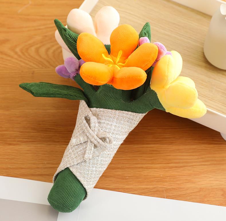 Super Soft Holding flowers Plush Toy Beautiful Flower Stuffed Toys Holiday Gifts For Girls 7
