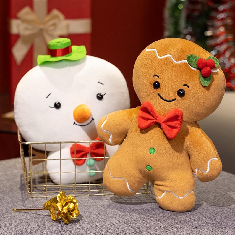New Design Gingerbread Plush Man Christmas Tree Plush Pillow Cute Christmas Children Doll Gifts 8