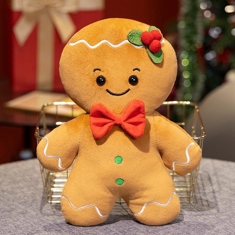 New Design Gingerbread Plush Man Christmas Tree Plush Pillow Cute Christmas Children Doll Gifts 6