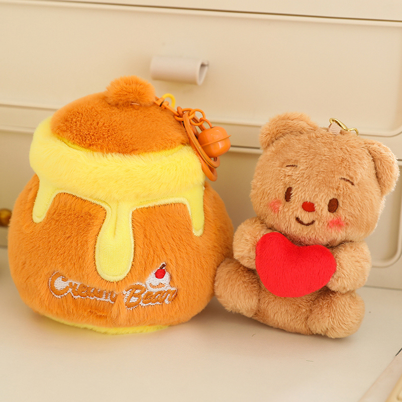 Adorable Honey Pot Heart Bear Plush Toy - Soft, Cuddly, and Perfect for Hugs! lovable bear features a heartwarming 1