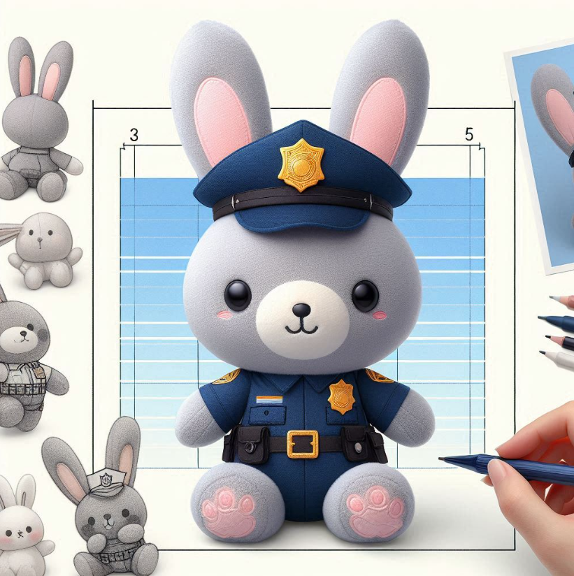 Custom stuffed plush toy custom chef bunny doll keychain plush pillow with company logo embroidered. 2