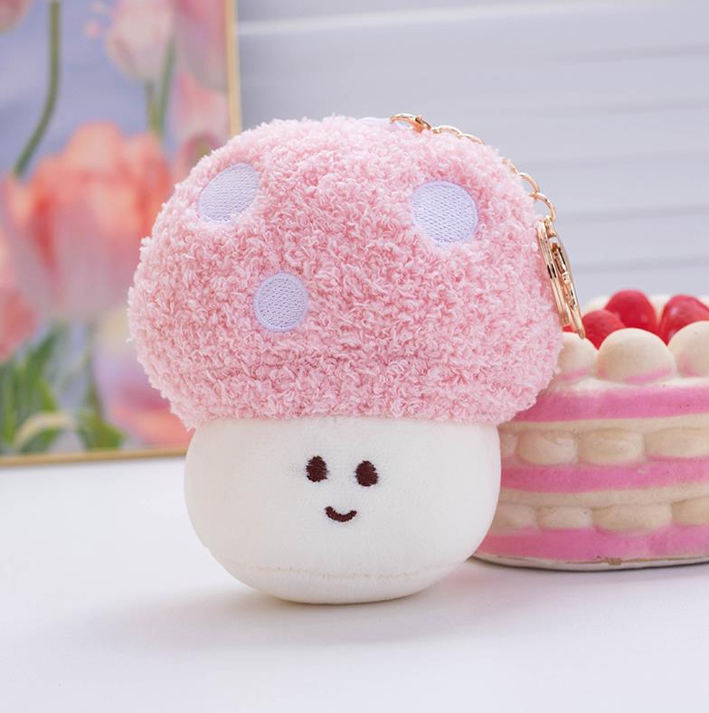 Small Size Cute Mushroom Plush Keychain Stuffed Toys Colourful Mushroon Plush Toy 13