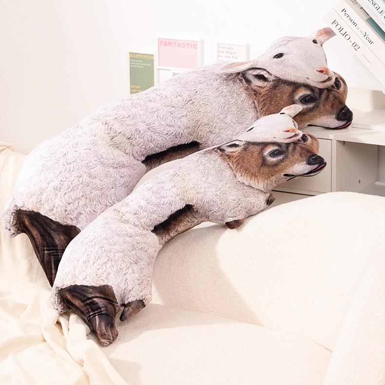 Lifelike Wolf Stuffed Plush Toy With Cloth Printing Wolf Long Pillows Sofa Bed Cushion 13