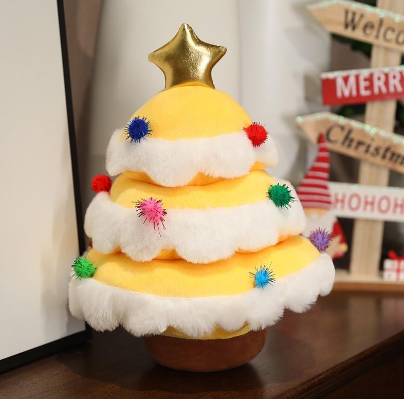 New Design Colourful Christmas Tree Plush Toy Children Kids Holiday Gifts Party Decoration 12