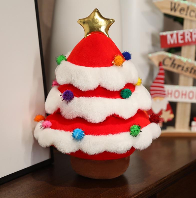 New Design Colourful Christmas Tree Plush Toy Children Kids Holiday Gifts Party Decoration 9