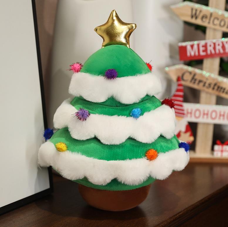 New Design Colourful Christmas Tree Plush Toy Children Kids Holiday Gifts Party Decoration 10