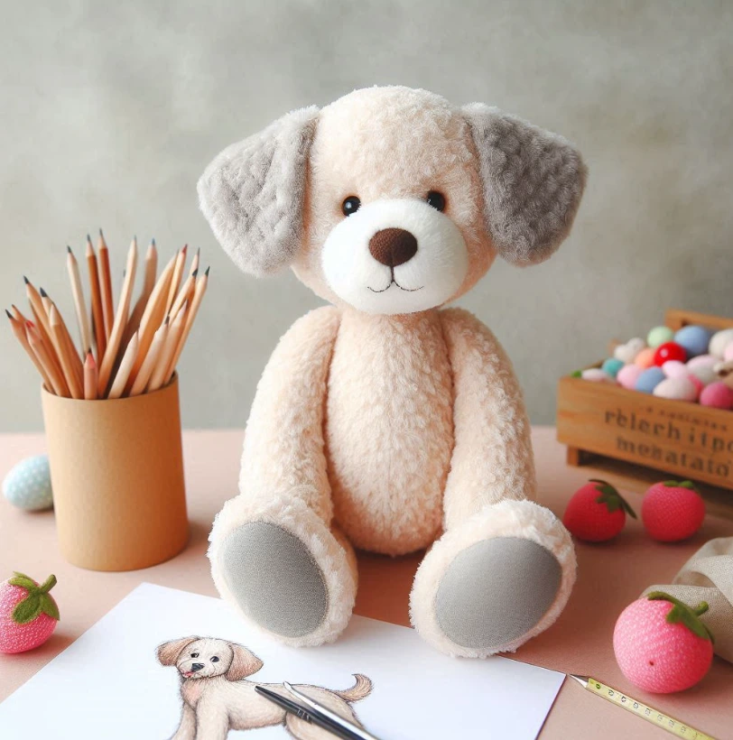 Custom stuffed plush toy custom pudding dog puppy doll keychain plush pillow with company logo embroidered.1 1