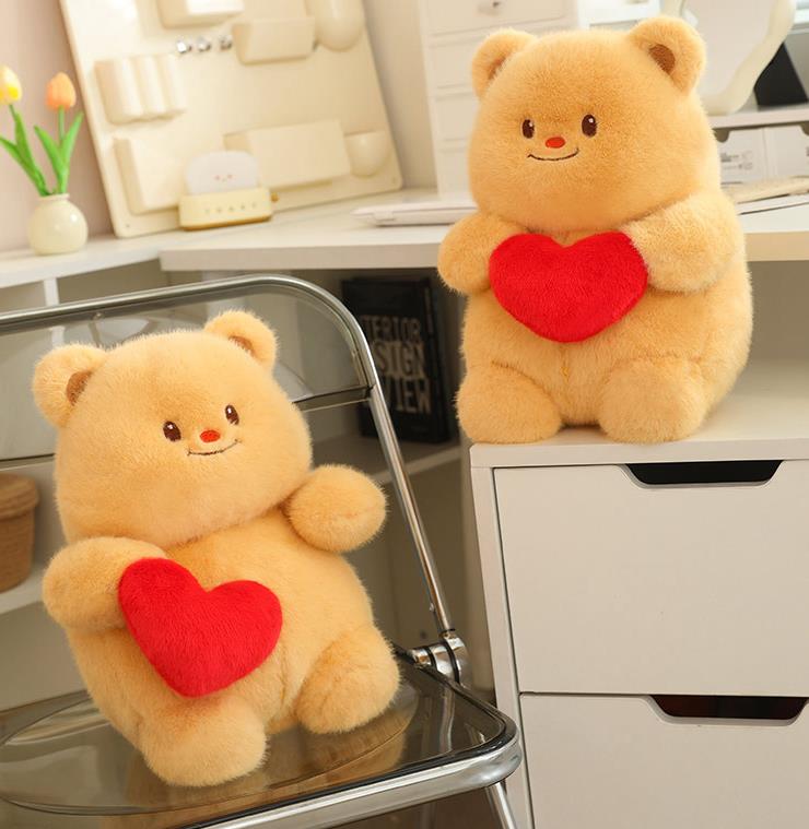 Lovely Teddy Bear With Red Heart Plush Toy Stuffed fluffy Bears Doll Plushie 7