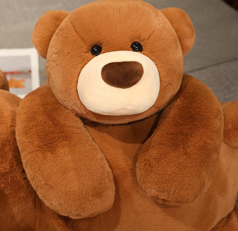 Customized Dark Brown Teddy Bear Stuffed Animal Toys Plush Bears Long Pillow Baby Girl Sleeping Cushion 10