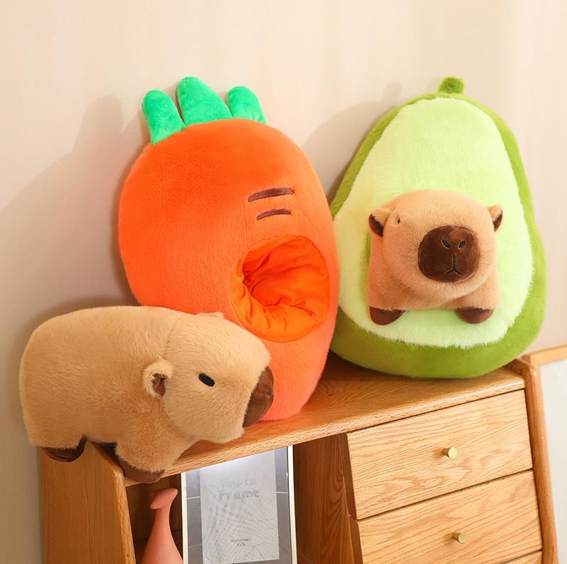 Creative Banana Capybara Stuffed Pillows Soft Carrot Capybara Plush Toy Animal Dolls 9