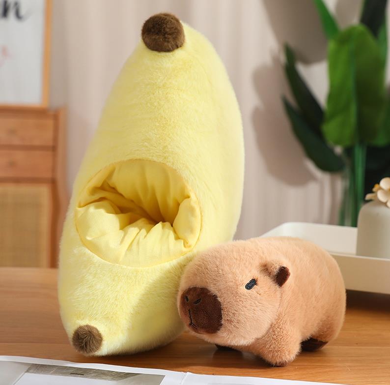 Creative Banana Capybara Stuffed Pillows Soft Carrot Capybara Plush Toy Animal Dolls 8