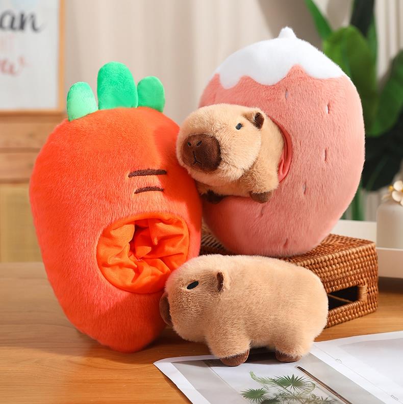 Creative Banana Capybara Stuffed Pillows Soft Carrot Capybara Plush Toy Animal Dolls 10