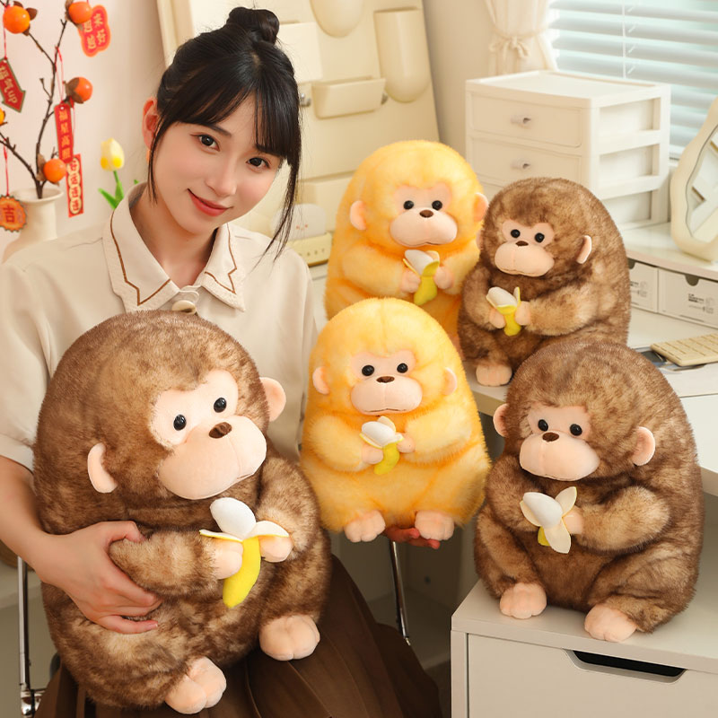 Eco friendly Custom Cute Golden Monkey Simulation monkey plush doll 4