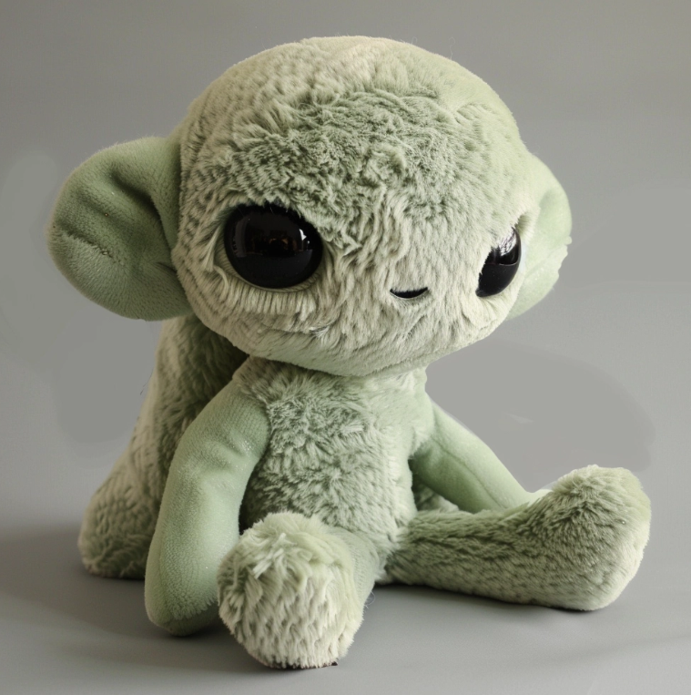 Peluche personalizado de 20 cm, diseño propio, extraterrestre verde. 13