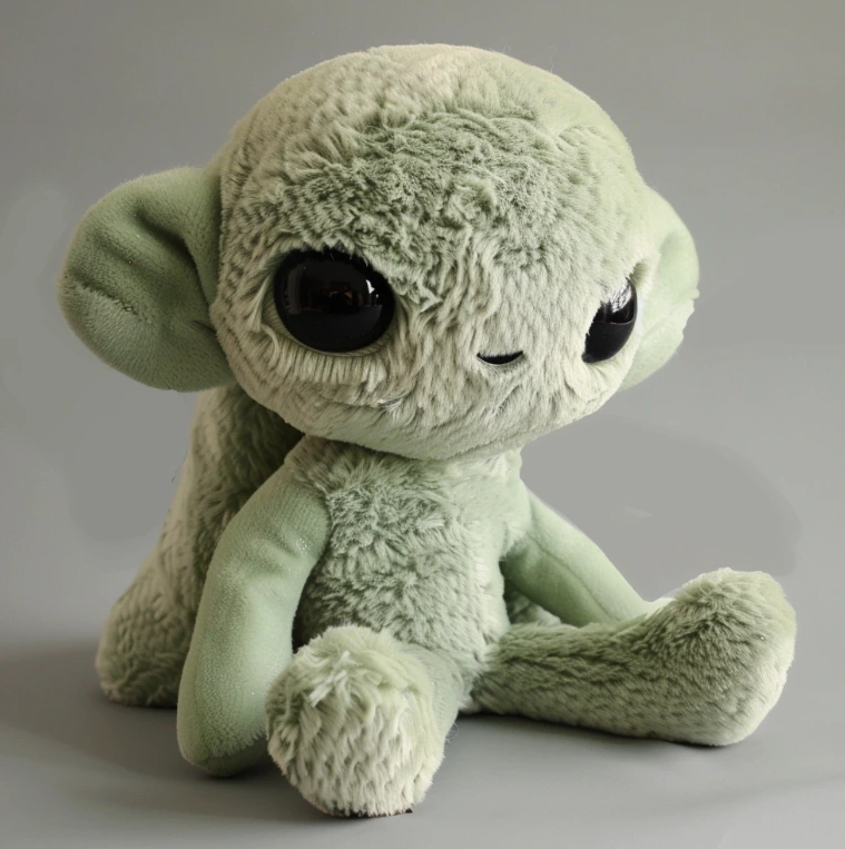 Peluche personalizado de 20 cm, diseño propio, extraterrestre verde. 1
