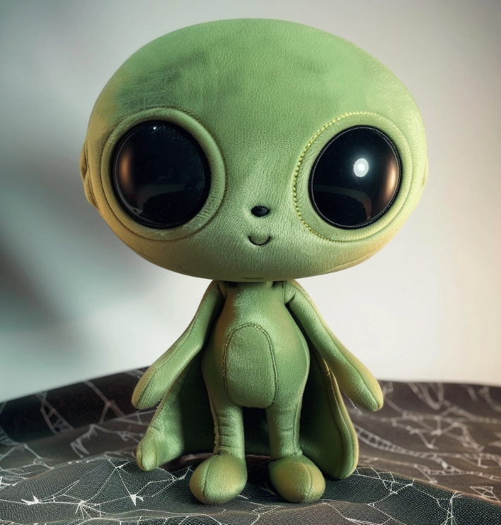Peluche personalizado de 20 cm, diseño propio, extraterrestre verde. 8