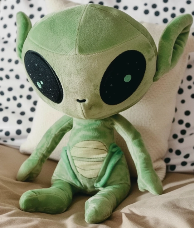 Peluche personalizado de 20 cm, diseño propio, extraterrestre verde. 10