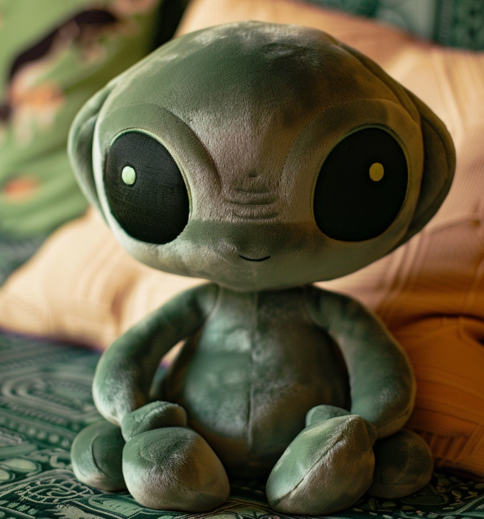 Peluche personalizado de 20 cm, diseño propio, extraterrestre verde. 11