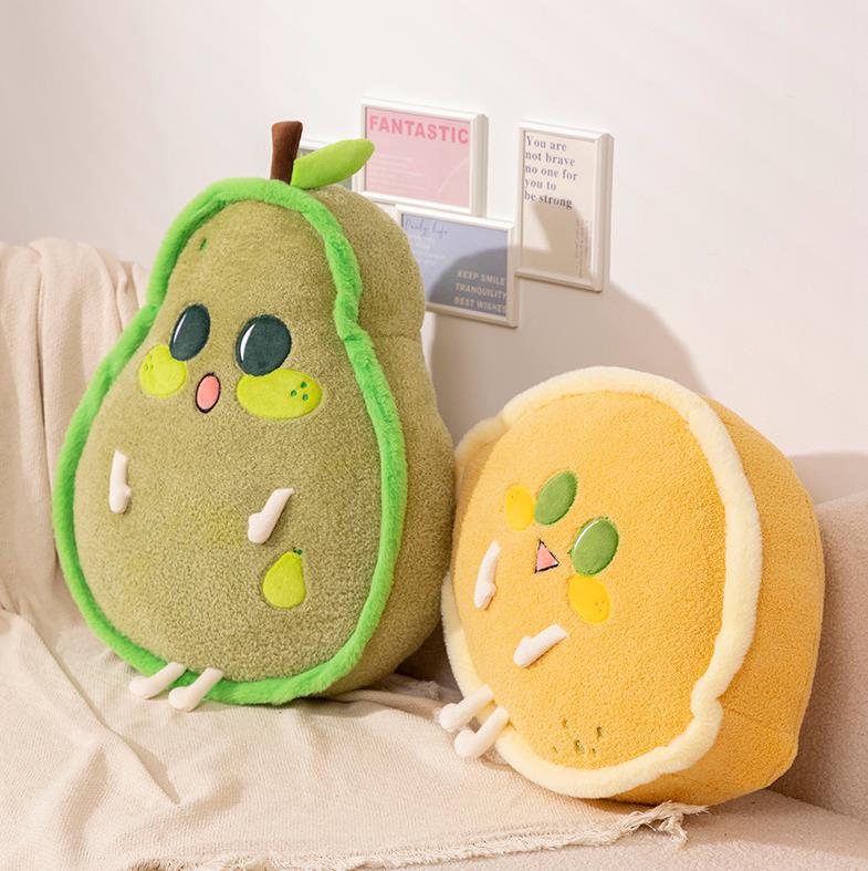 Peluche de mango, pera, manzana y limón de colores, con forma de fruta de dibujos animados. 9