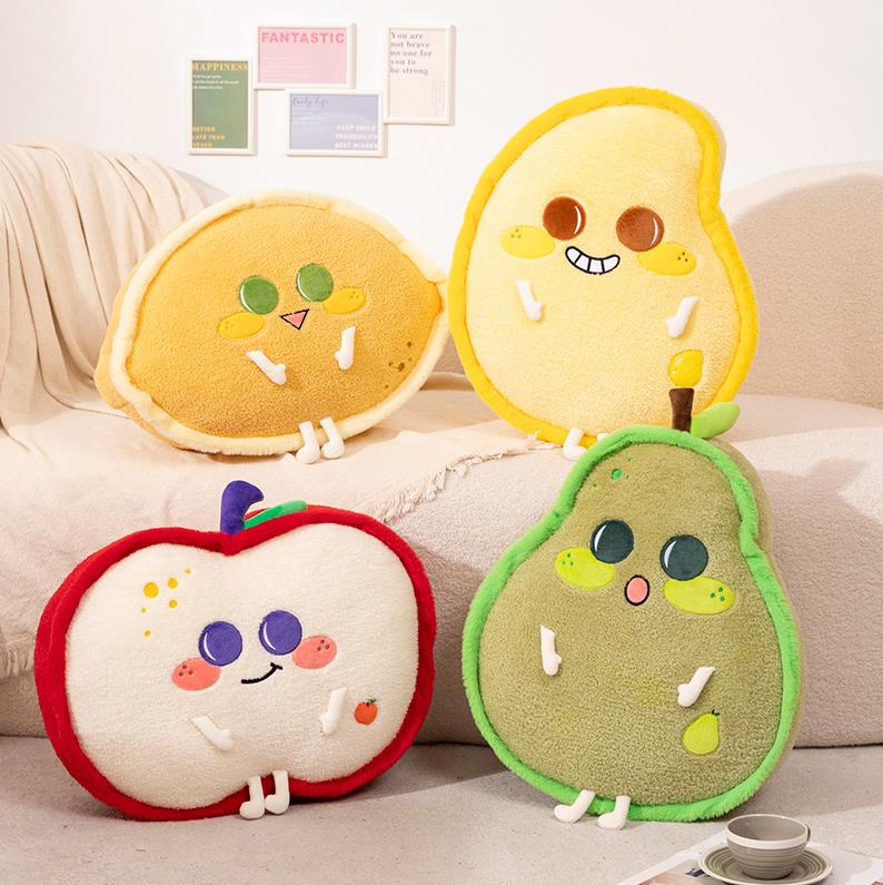 Peluche de mango, pera, manzana y limón de colores, con forma de fruta de dibujos animados. 10