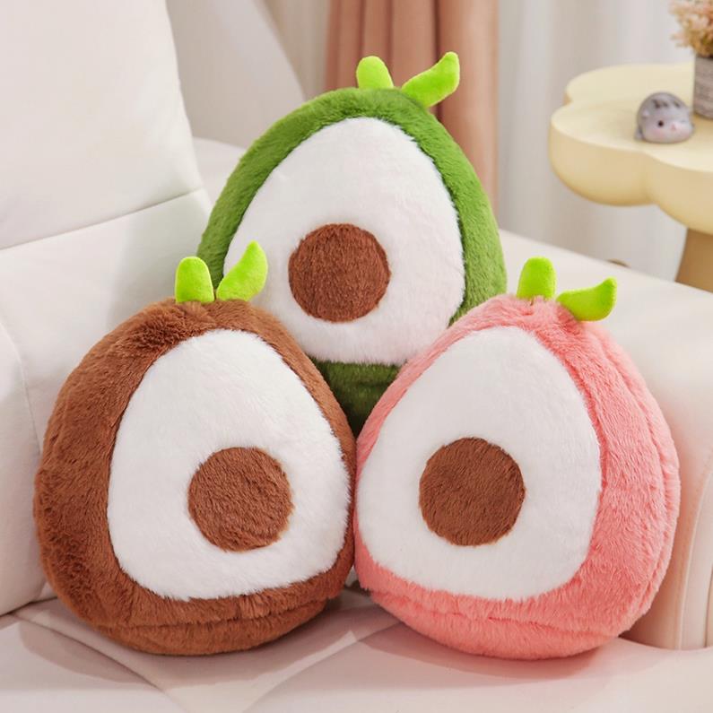 Round Fat Cartoon Avocado Throw Pillows Green Avocado Plush Toy Pillow Home Decoration 10