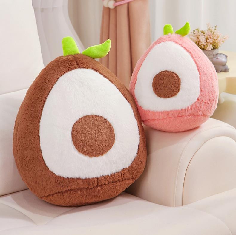 Round Fat Cartoon Avocado Throw Pillows Green Avocado Plush Toy Pillow Home Decoration 11
