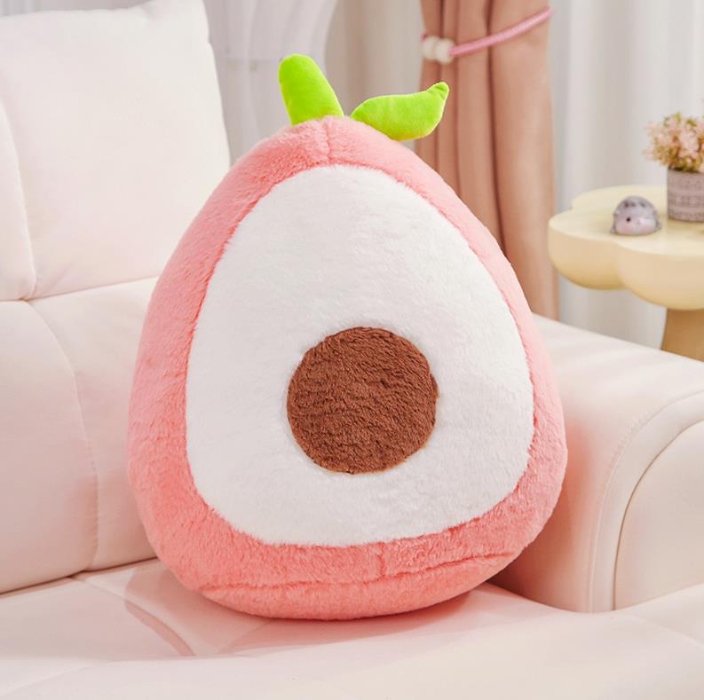 Round Fat Cartoon Avocado Throw Pillows Green Avocado Plush Toy Pillow Home Decoration 13