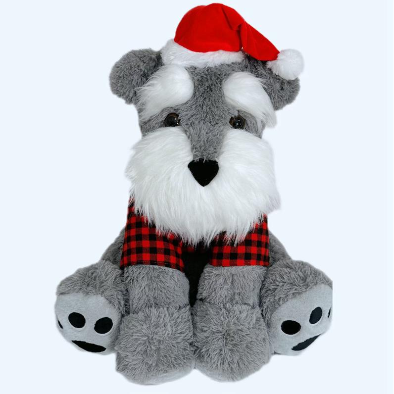 Creative Christmas Schnauzer Dog Figure Stuffed Animal Toys Plush Animals Doll Plushie 7