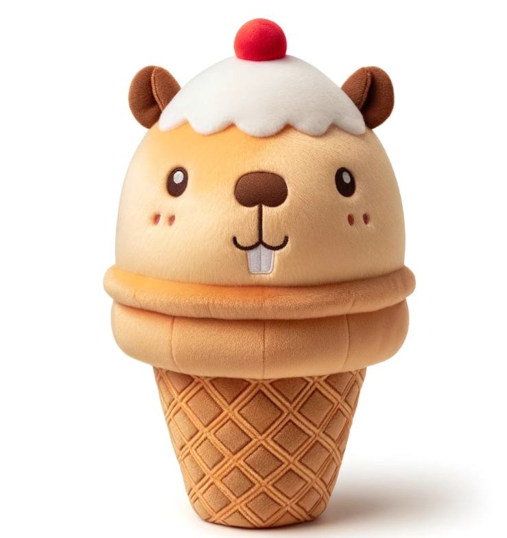 Kawaii Ice Cream Capybara Plush Stuffed Animal Toy New Plush Custom 20cm Cotton Doll 8